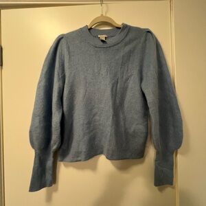 H&M Blue Crew Neck Sweater with Long Sleeves and Relaxed Fit
